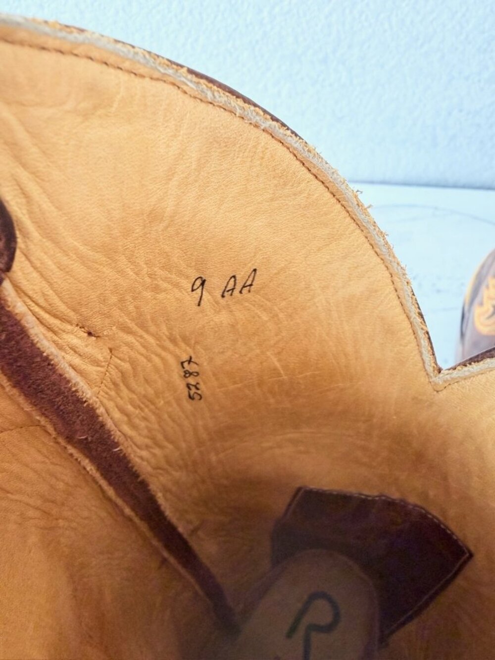 Rod Patrick Womens Brown Tall Cowboy Boots Gold Embroidery Snip Toe Leather 9AA - Picture 9 of 11